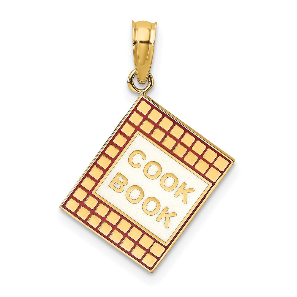 Image of ID 1 14k Yellow Gold W/ Red Enamel 3-D Cook Book Charm