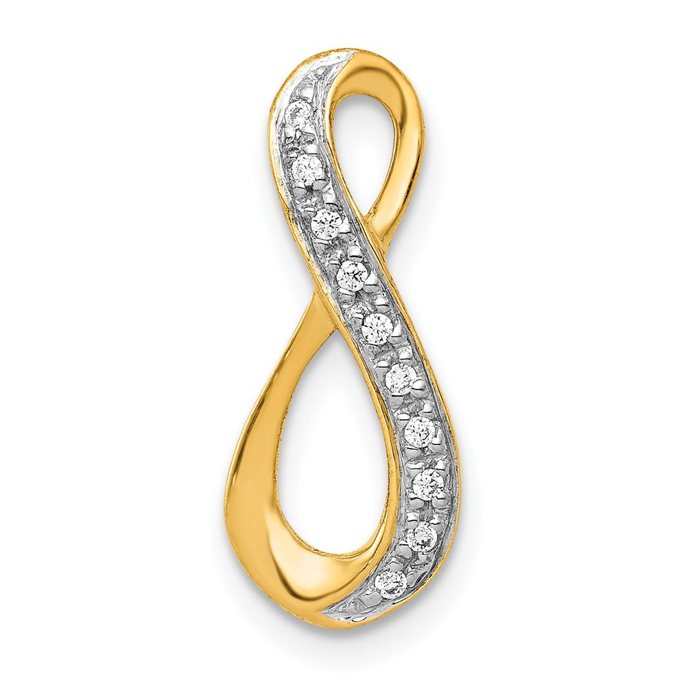Image of ID 1 14k Yellow Gold and Rhodium 1/20ct Real Diamond Infinity Chain Slide