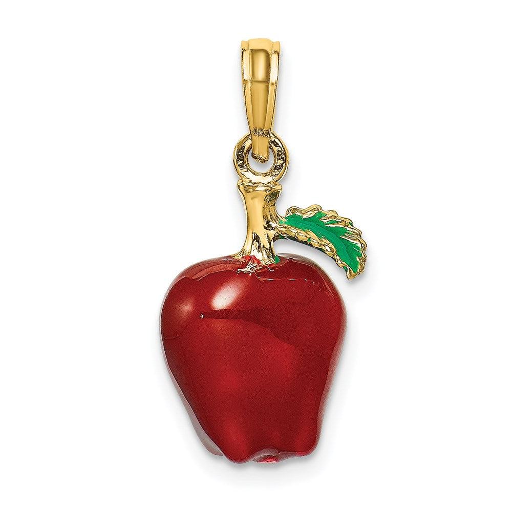 Image of ID 1 14k Yellow Gold w/ Enamel 3-D Red Delicious Apple Charm