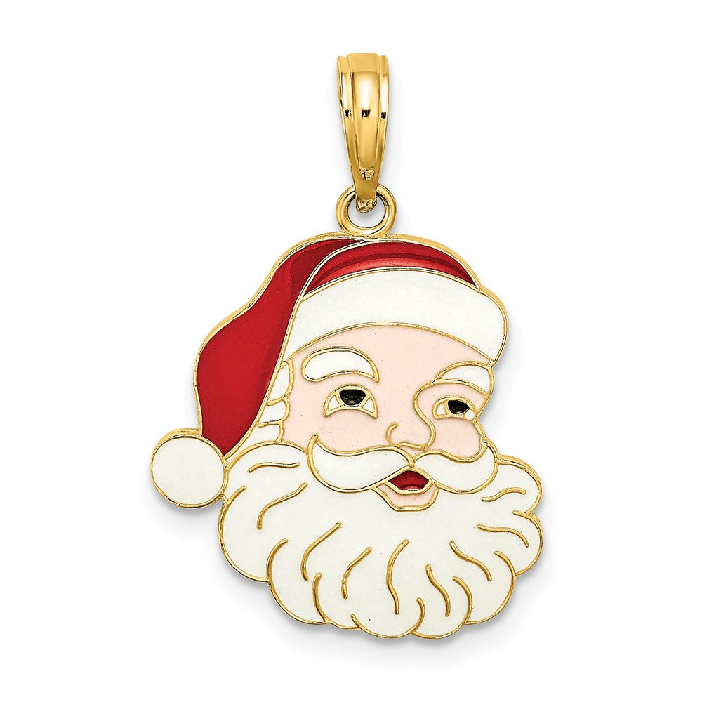 Image of ID 1 14k Yellow Gold w/ Enamel Santa Face Charm