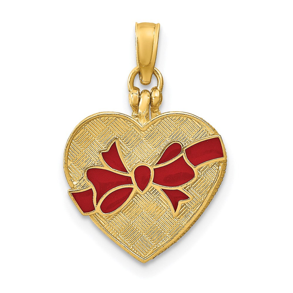 Image of ID 1 14k Yellow Gold w/ Enamel and I LOVE YOU Inside 3-D Candy Box Charm