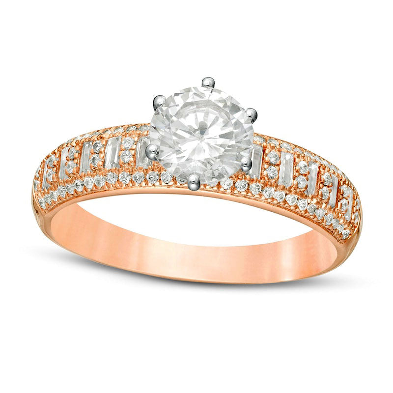 Image of ID 1 15 CT TW Natural Diamond Engagement Ring in Solid 14K Rose Gold