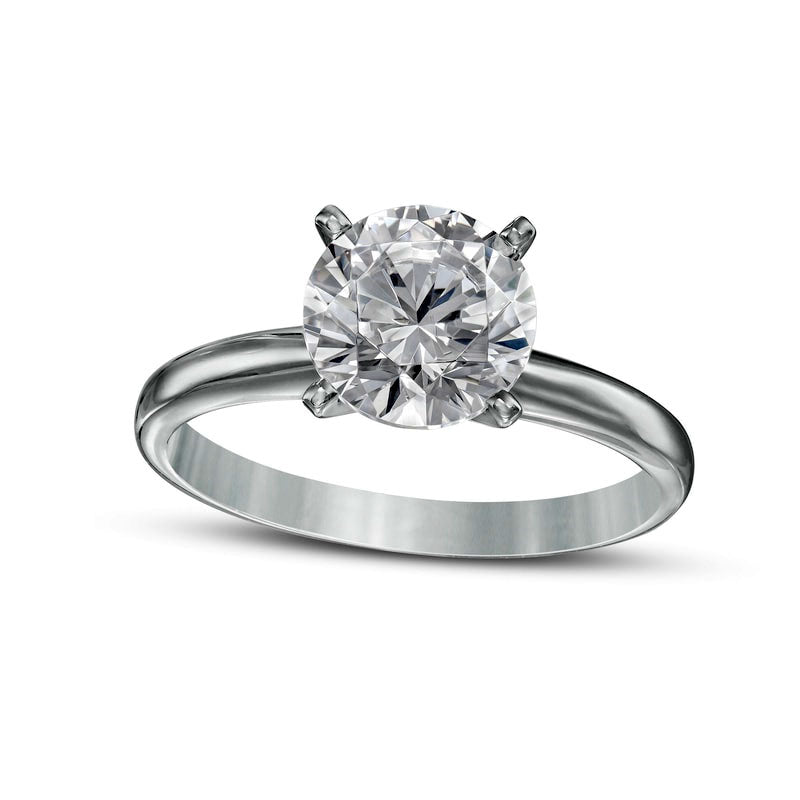 Image of ID 1 20 CT Certified Natural Clarity Enhanced Diamond Four Prong Solitaire Engagement Ring in Solid 14K White Gold (I/I2)