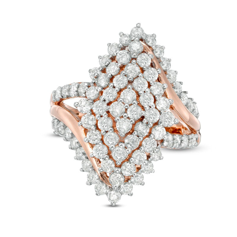 Image of ID 1 20 CT TW Marquise Composite Natural Diamond Split Shank Ring in Solid 10K Rose Gold