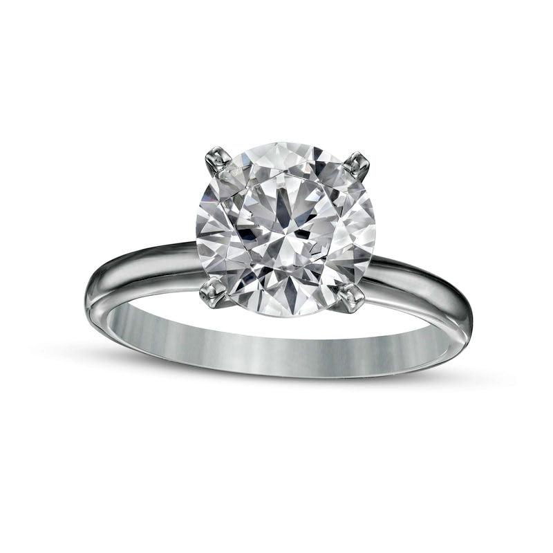 Image of ID 1 30 CT Certified Natural Clarity Enhanced Diamond Solitaire Engagement Ring in Solid 14K White Gold (I/I2)