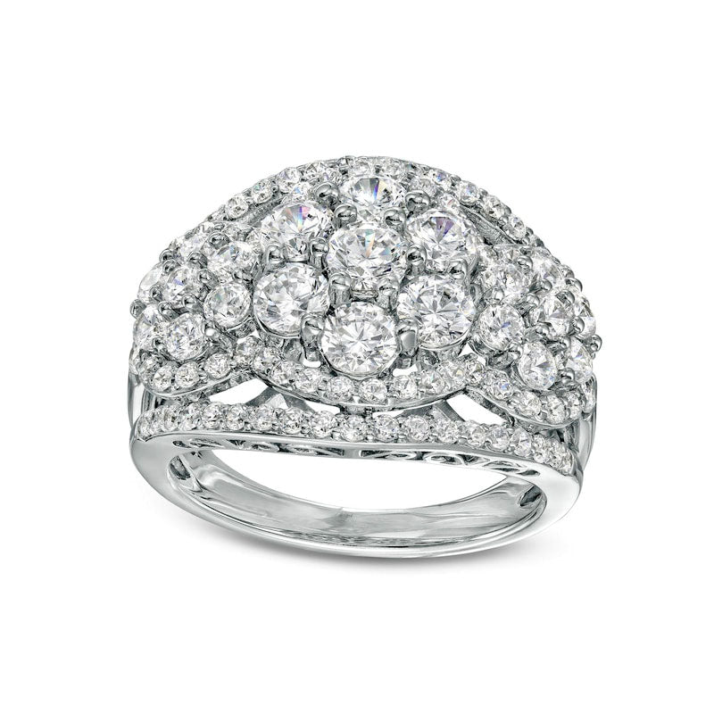 Image of ID 1 30 CT TW Certified Lab-Created Multi-Diamond Ring in Solid 14K White Gold (F/SI2)