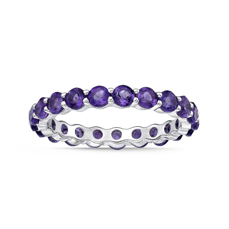 Image of ID 1 30mm Amethyst Eternity Band in Sterling Silver