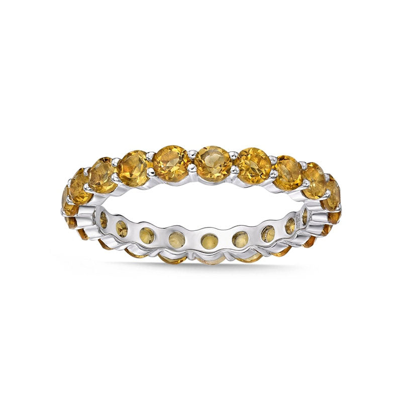 Image of ID 1 30mm Citrine Eternity Band in Sterling Silver
