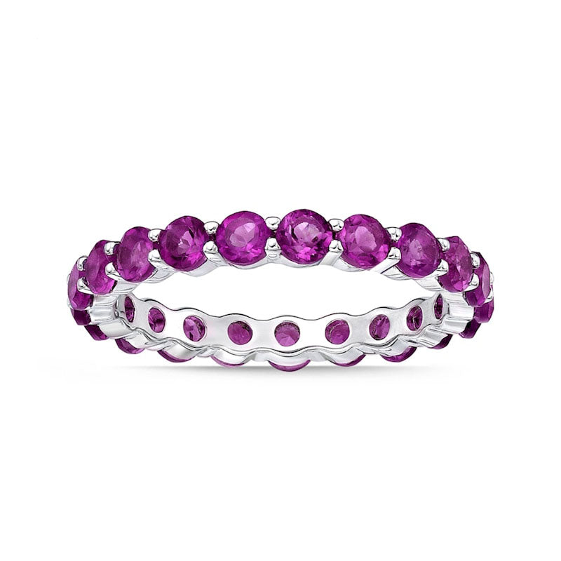Image of ID 1 30mm Lab-Created Ruby Eternity Band in Sterling Silver