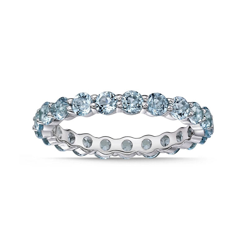 Image of ID 1 30mm Sky Blue Topaz Eternity Band in Sterling Silver