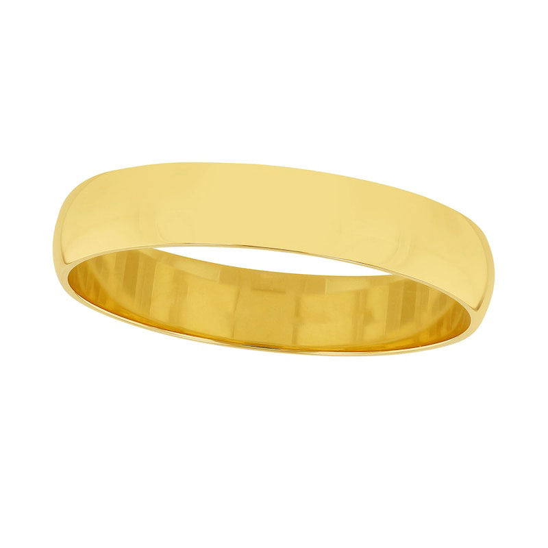 Image of ID 1 40mm Half-Round Engravable Wedding Band in Solid 10K White Yellow or Rose Gold (1 Line)