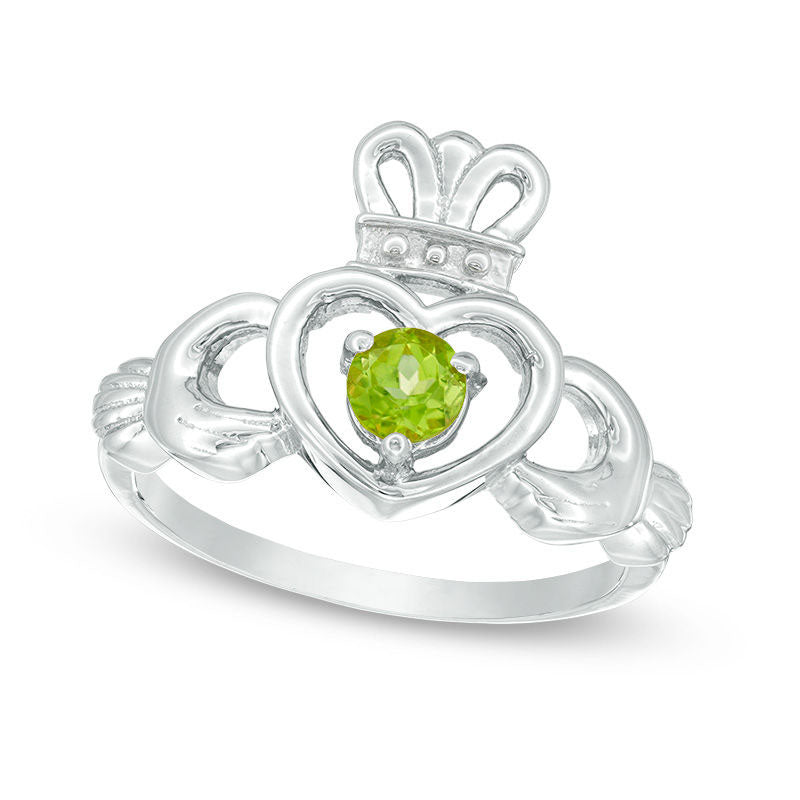 Image of ID 1 40mm Peridot Claddagh Ring in Sterling Silver