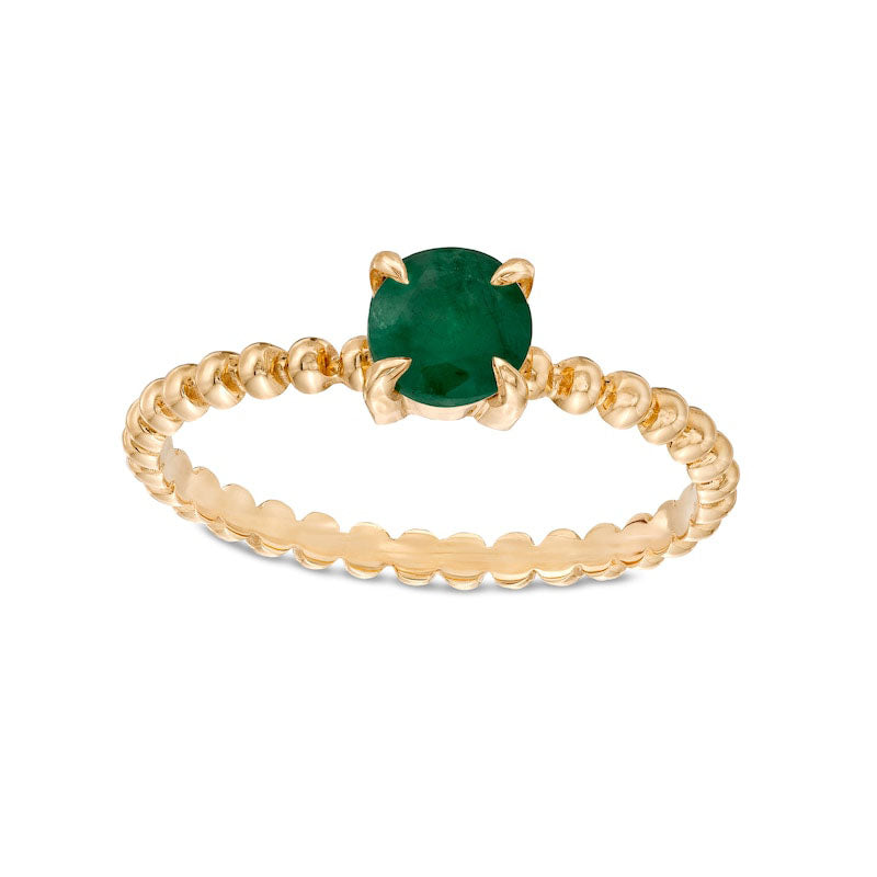Image of ID 1 50mm Emerald Bead Shank Ring in Solid 10K Yellow Gold