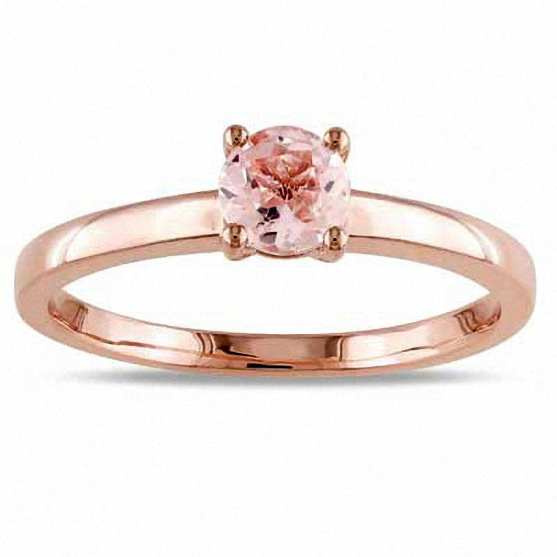 Image of ID 1 50mm Morganite Solitaire Promise Ring in Solid 10K Rose Gold