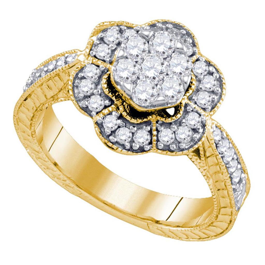 Image of ID 1 5/8CTW-Diamond FLOWER FASHION RING