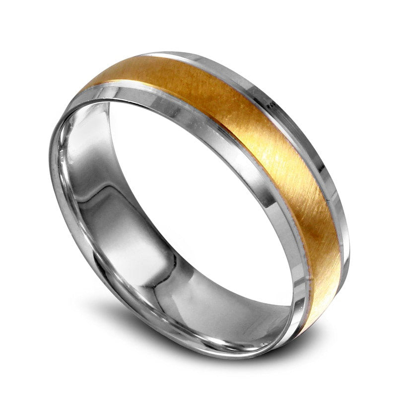 Image of ID 1 60mm Solid 10K Two-Tone Gold Wedding Band
