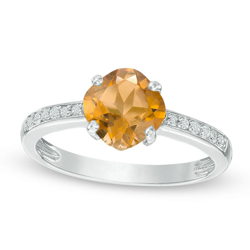 Image of ID 1 70mm Cushion-Cut Citrine and White Topaz Ring in Sterling Silver