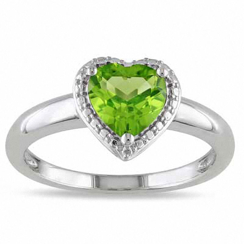 Image of ID 1 70mm Heart-Shaped Peridot Ring in Sterling Silver