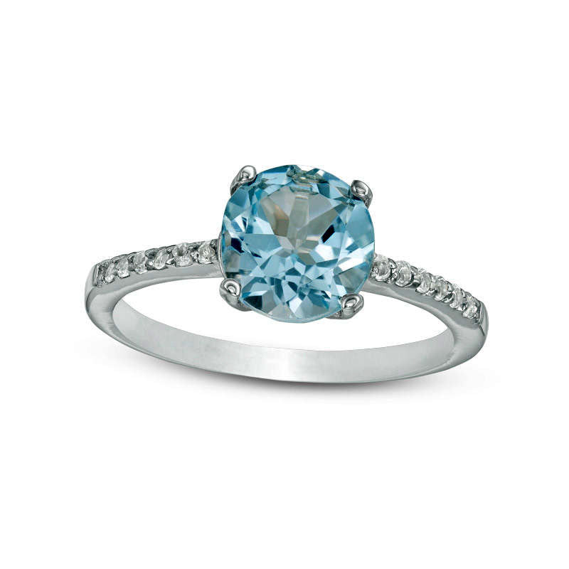 Image of ID 1 80mm Blue and White Topaz Ring in Sterling Silver