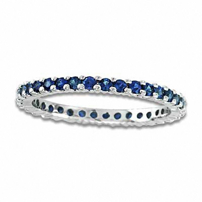 Image of ID 1 Blue Sapphire Eternity Band in Solid 14K White Gold