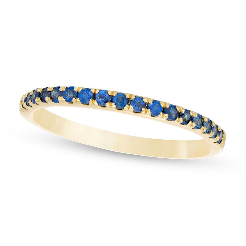 Image of ID 1 Blue Sapphire Petite Stackable Band in Solid 10K Yellow Gold