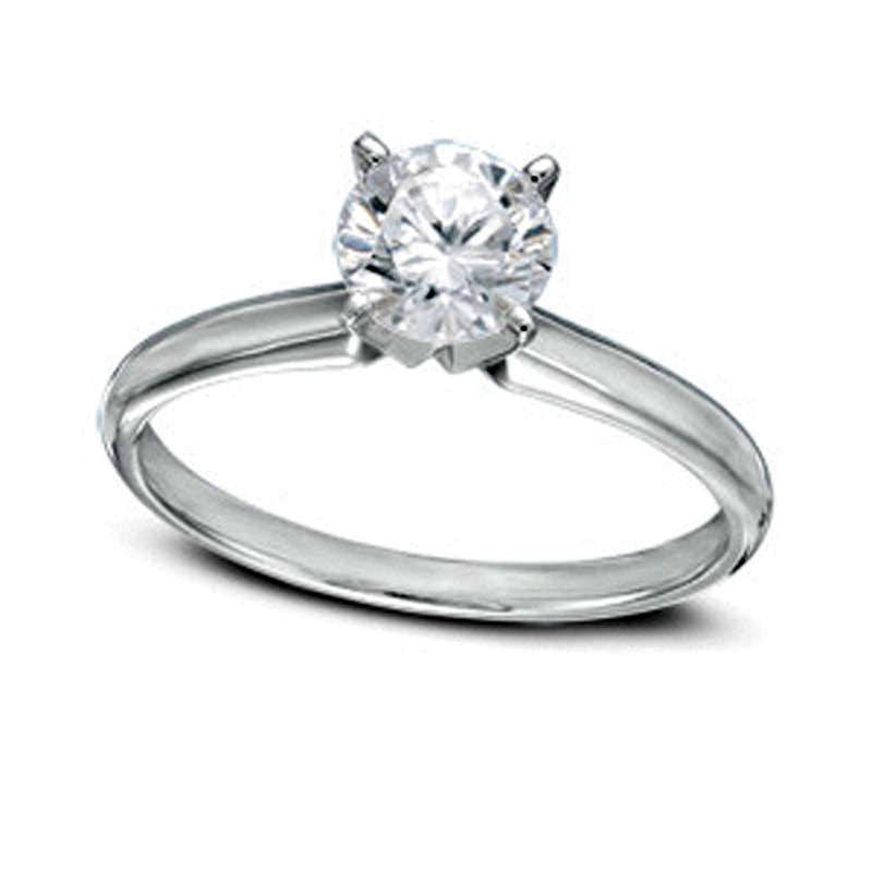 Image of ID 1 Certified 10 CT Natural Clarity Enhanced Diamond Solitaire Engagement Ring in Solid 14K White Gold (I/SI2)