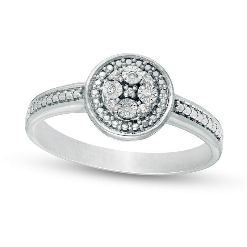 Image of ID 1 Composite Natural Diamond Accent Frame Promise Ring in Sterling Silver