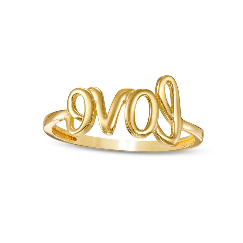 Image of ID 1 Cursive love Stackable Ring in Solid 10K Yellow Gold