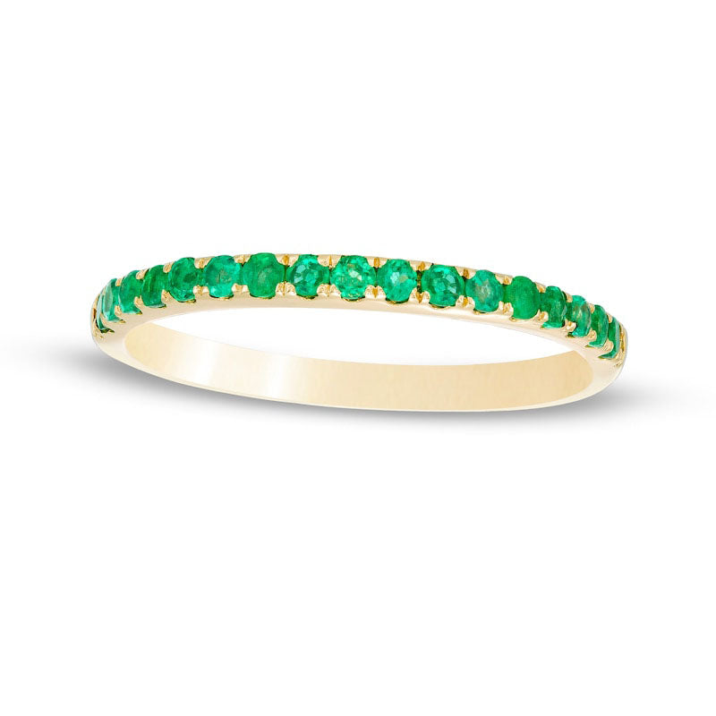 Image of ID 1 Emerald Petite Stackable Band in Solid 10K Yellow Gold