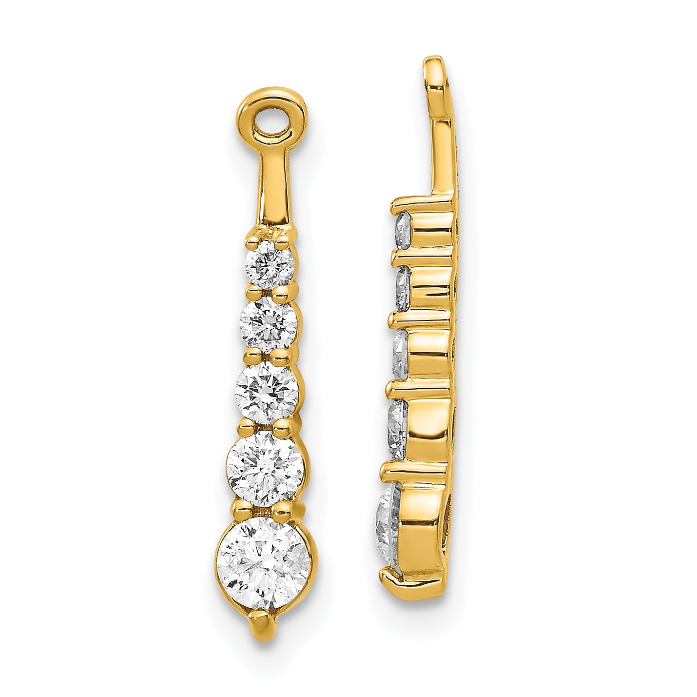 Image of ID 1 Five Stones Journey Style Natural Diamond Earring Jackets in 14K Yellow Gold