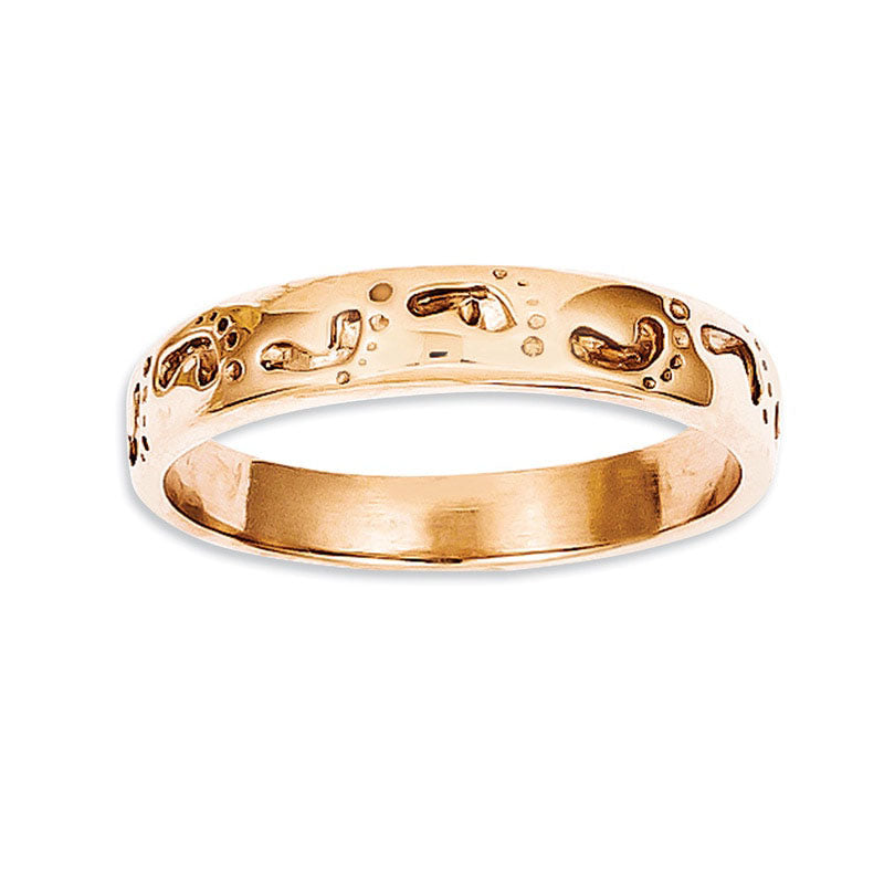 Image of ID 1 Footprints Ring in Solid 14K Rose Gold