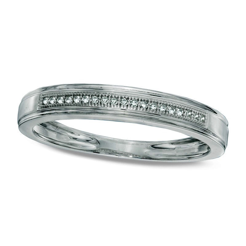 Image of ID 1 Ladies' 007 CT TW Natural Diamond Wedding Band in Solid 10K White Gold