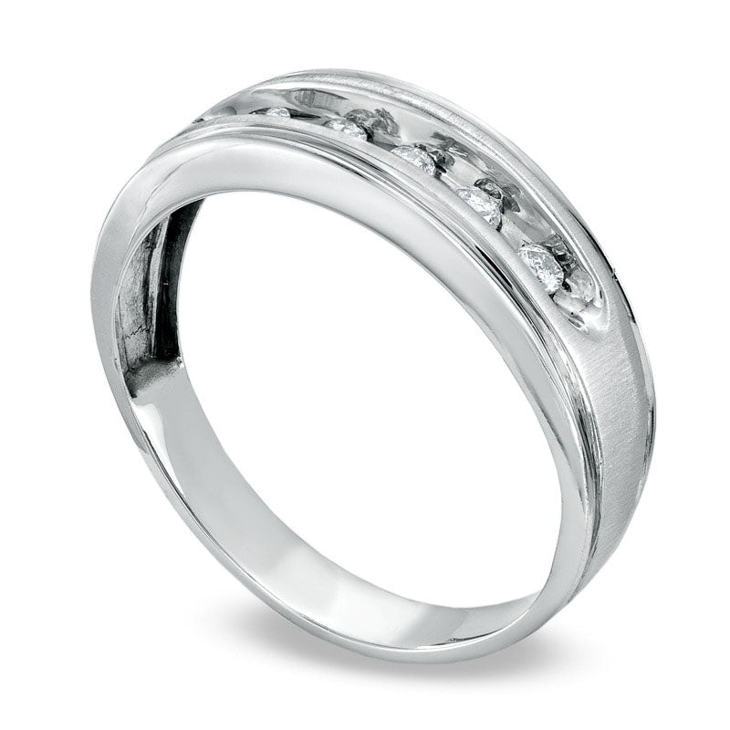 Image of ID 1 Ladies' 010 CT TW Natural Diamond Wedding Band in Solid 14K White Gold