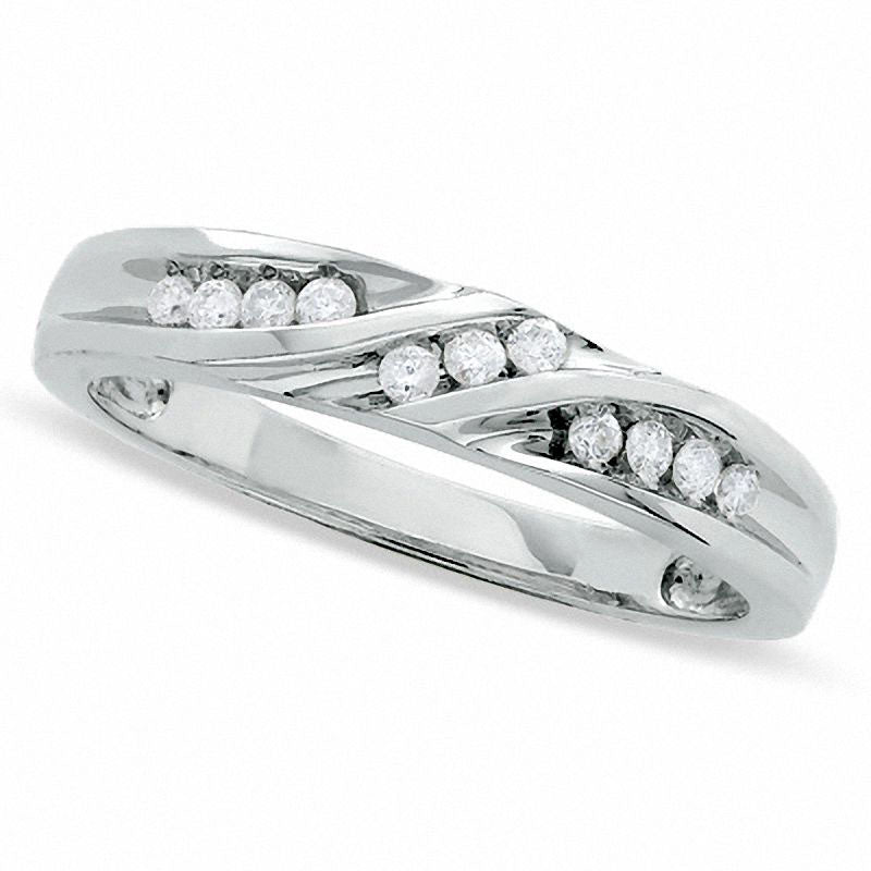 Image of ID 1 Ladies' 013 CT TW Natural Diamond Wedding Band in Solid 10K White Gold