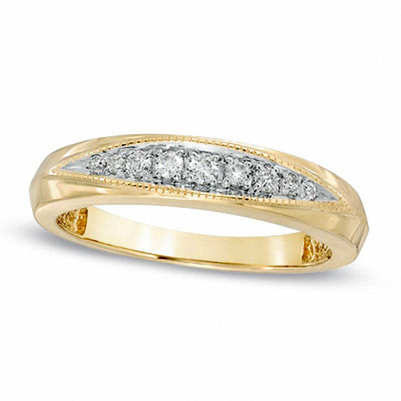 Image of ID 1 Ladies' 013 CT TW Natural Diamond Wedding Band in Solid 10K Yellow Gold