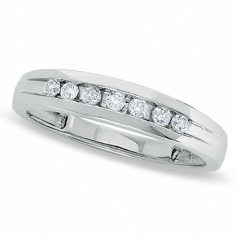 Image of ID 1 Ladies' 017 CT TW Natural Diamond Wedding Band in Solid 10K White Gold