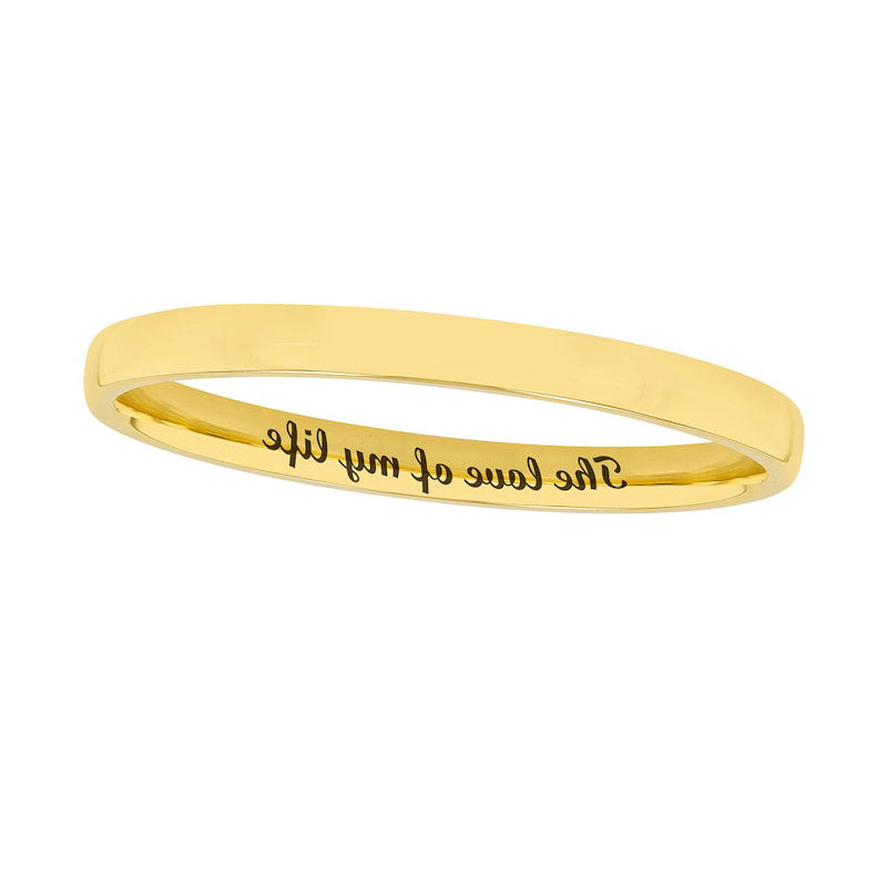 Image of ID 1 Ladies' 20mm Comfort-Fit Engravable Wedding Band in Solid 14K White Yellow or Rose Gold (1 Line)