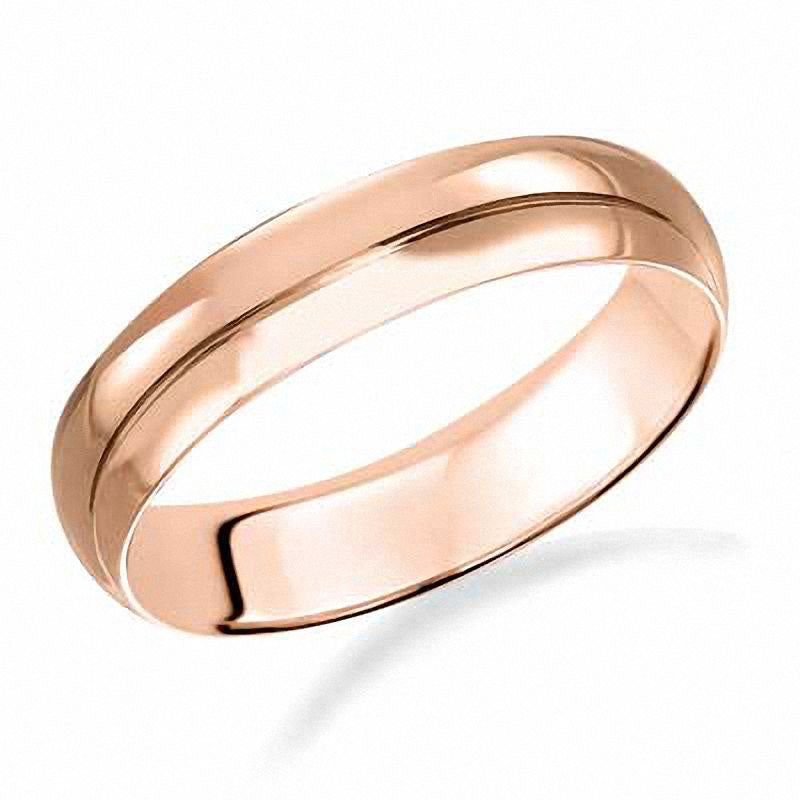 Image of ID 1 Ladies' 40mm Low Dome Wedding Band in Solid 14K Rose Gold
