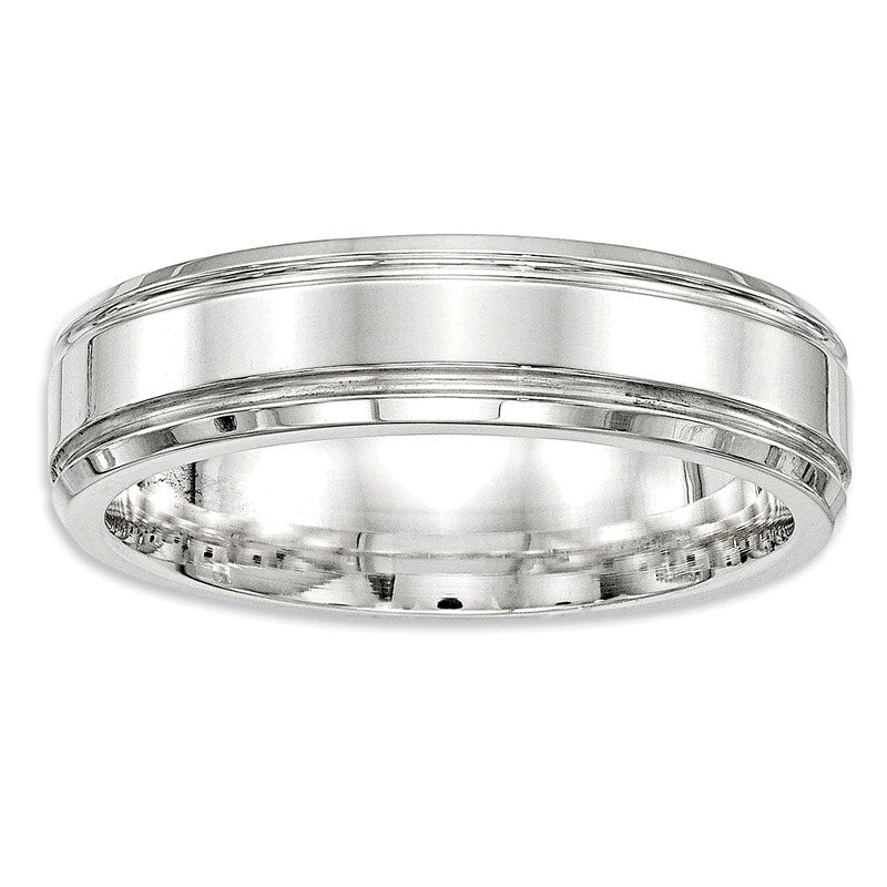 Image of ID 1 Ladies' 60mm Beveled Edge Wedding Band in Sterling Silver