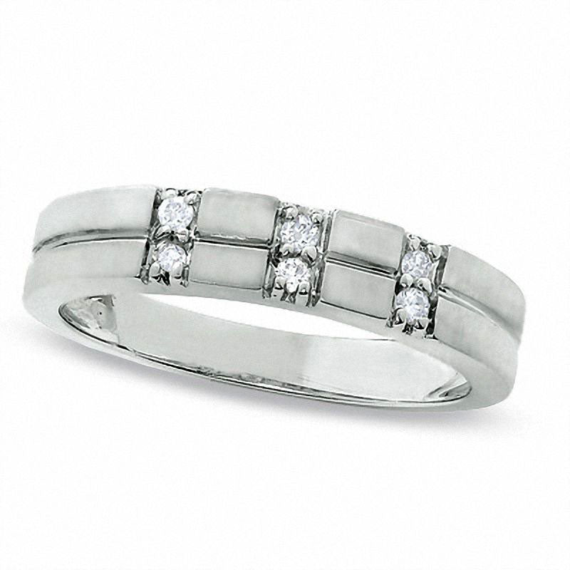 Image of ID 1 Ladies' Natural Diamond Accent Wedding Band in Solid 10K White Gold