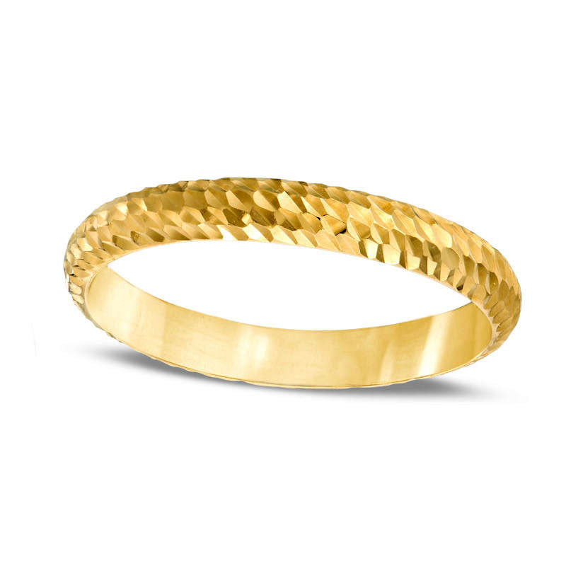 Image of ID 1 Ladies Natural Diamond-Cut Band in Solid 14K Gold - Size 7