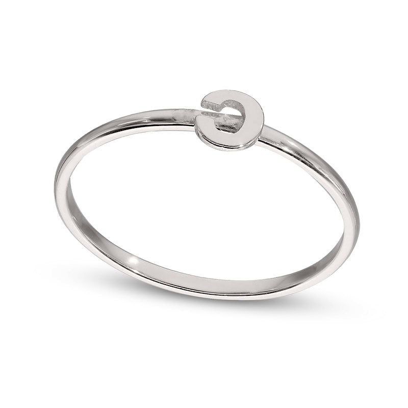 Image of ID 1 Lowercase Initial Stackable Ring in Sterling Silver (1 Letter)