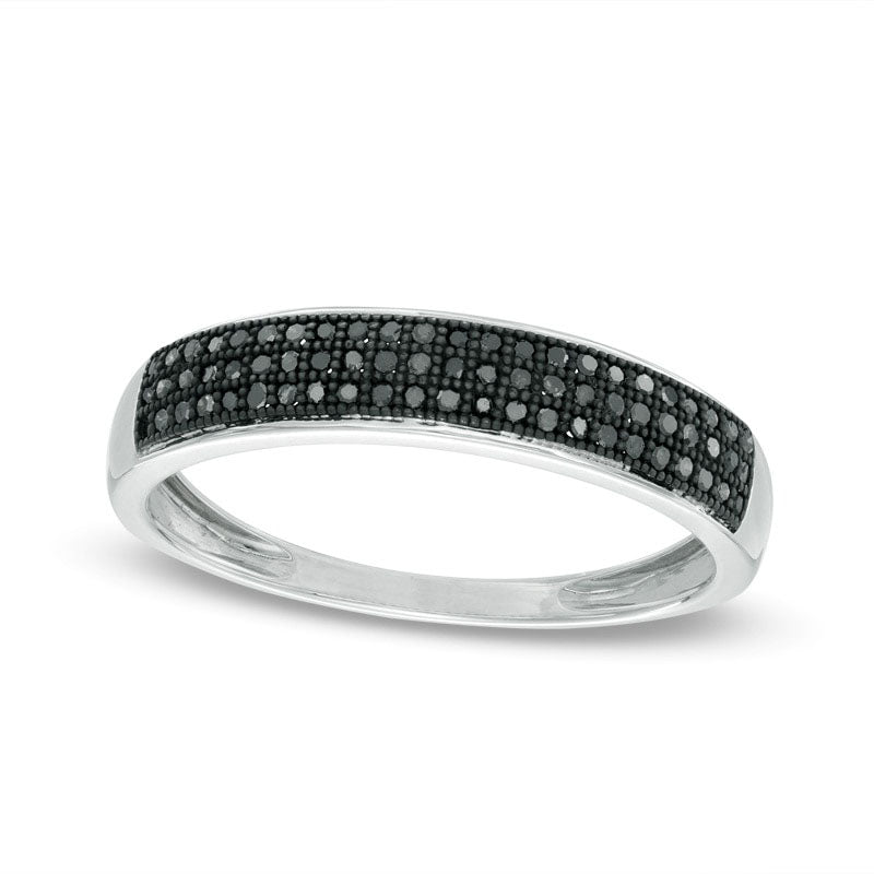 Image of ID 1 Men's 020 CT TW Enhanced Black Natural Diamond Band in Solid 10K White Gold