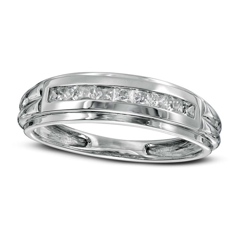 Image of ID 1 Men's 025 CT TW Natural Diamond Anniversary Band in Solid 10K White Gold