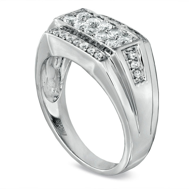 Image of ID 1 Men's 075 CT TW Natural Diamond Ring in Solid 10K White Gold