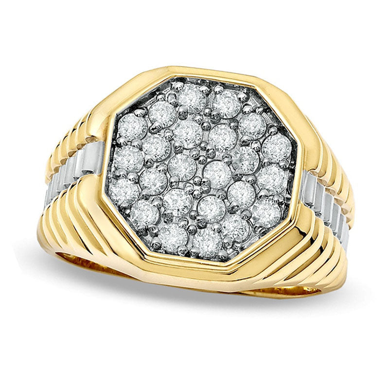 Image of ID 1 Men's 10 CT TW Natural Diamond Fashion Ring in Solid 10K Yellow Gold