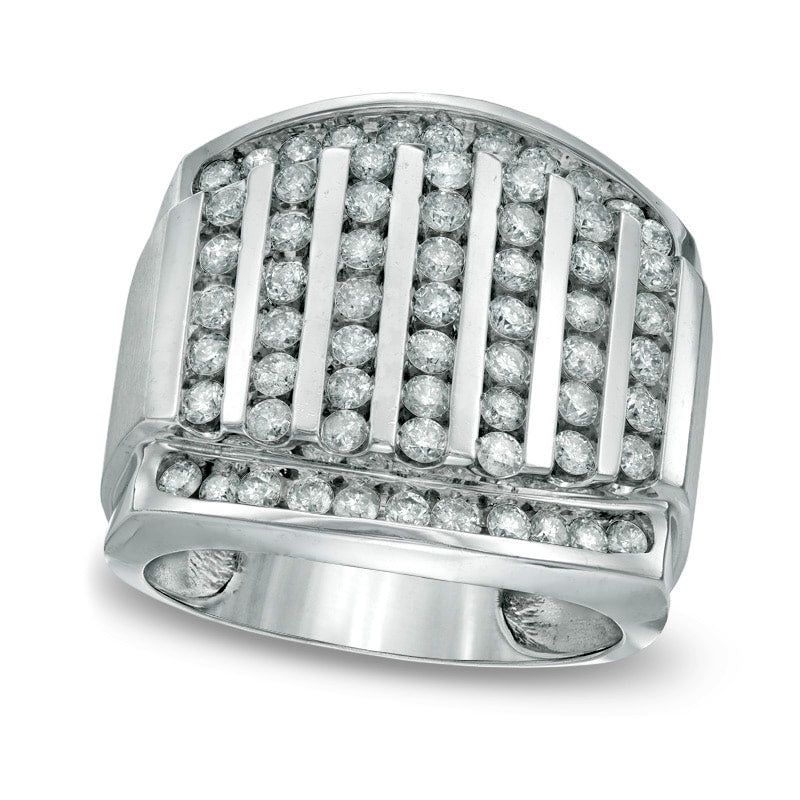 Image of ID 1 Men's 20 CT TW Natural Diamond Ring in Solid 10K White Gold