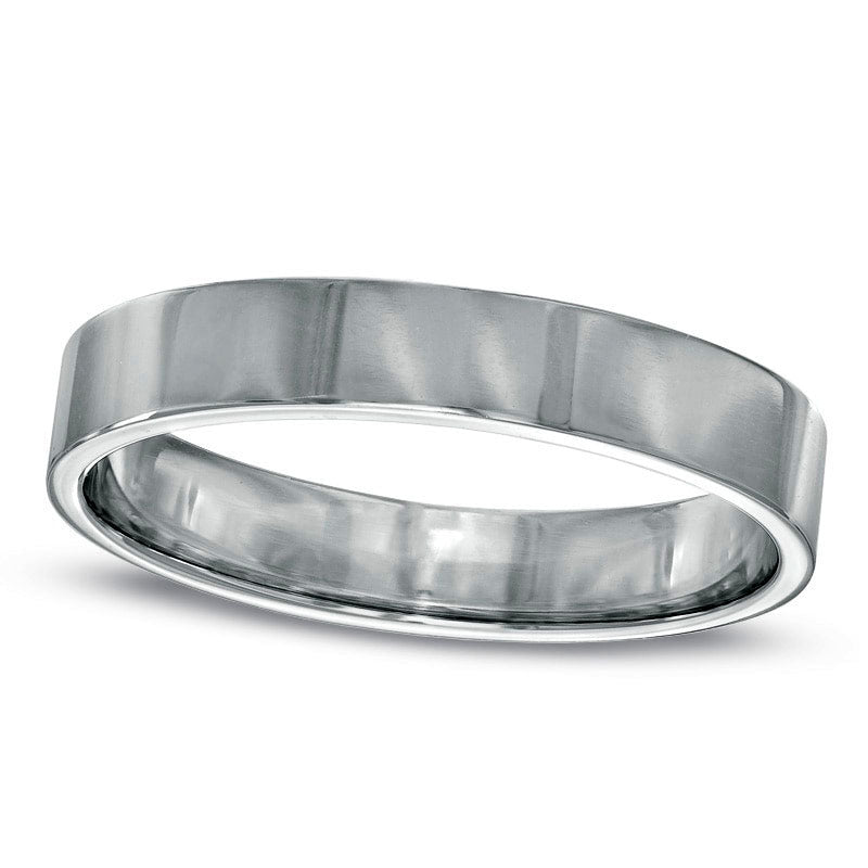 Image of ID 1 Men's 40mm Flat Wedding Band in Solid 14K White Gold