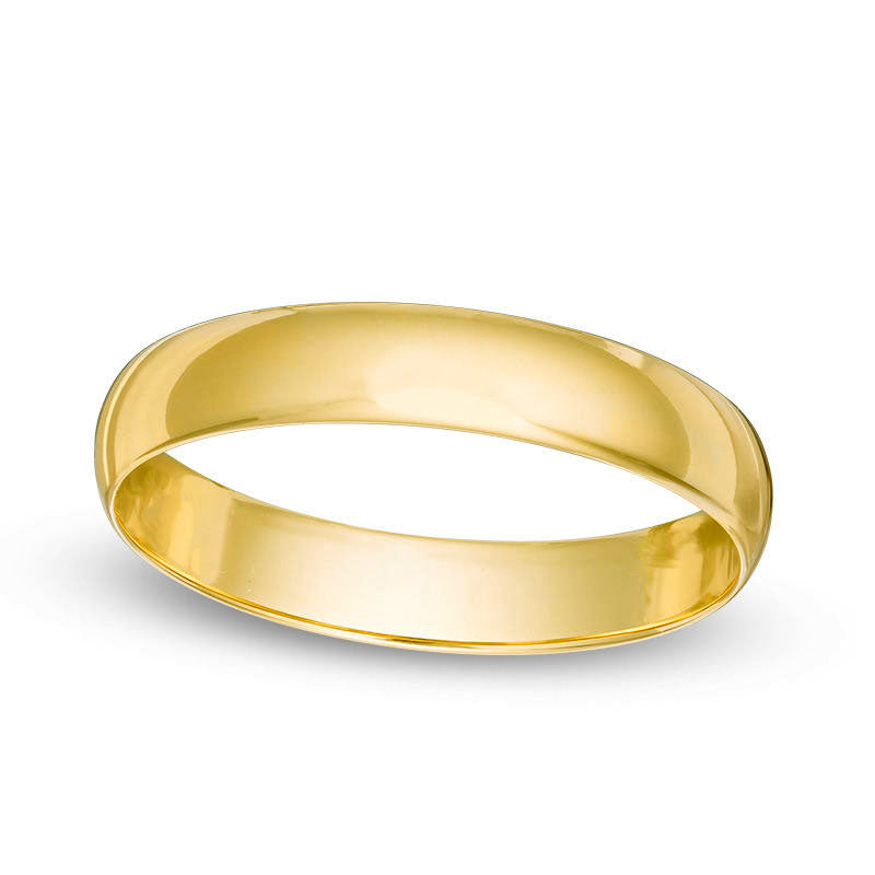 Image of ID 1 Men's 40mm Polished Wedding Band in Solid 10K Yellow Gold