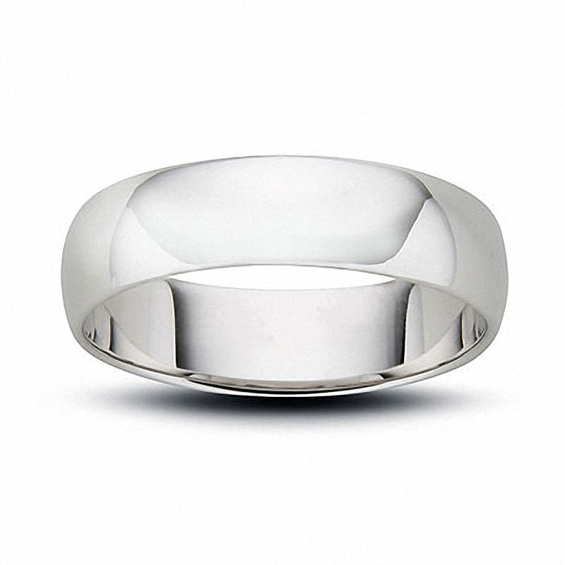 Image of ID 1 Men's 45mm Low Dome Wedding Band in Solid 14K White Gold